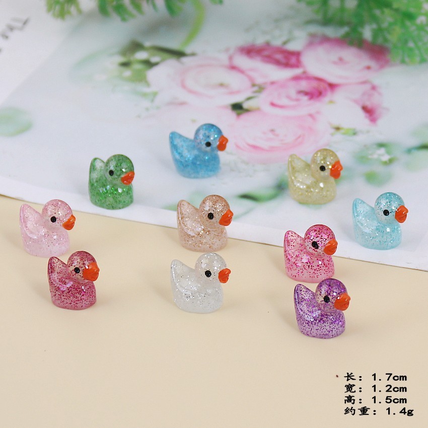 Luminous onion cute mini duckling color micro landscape ornaments diy luminous resin yellow duck children love