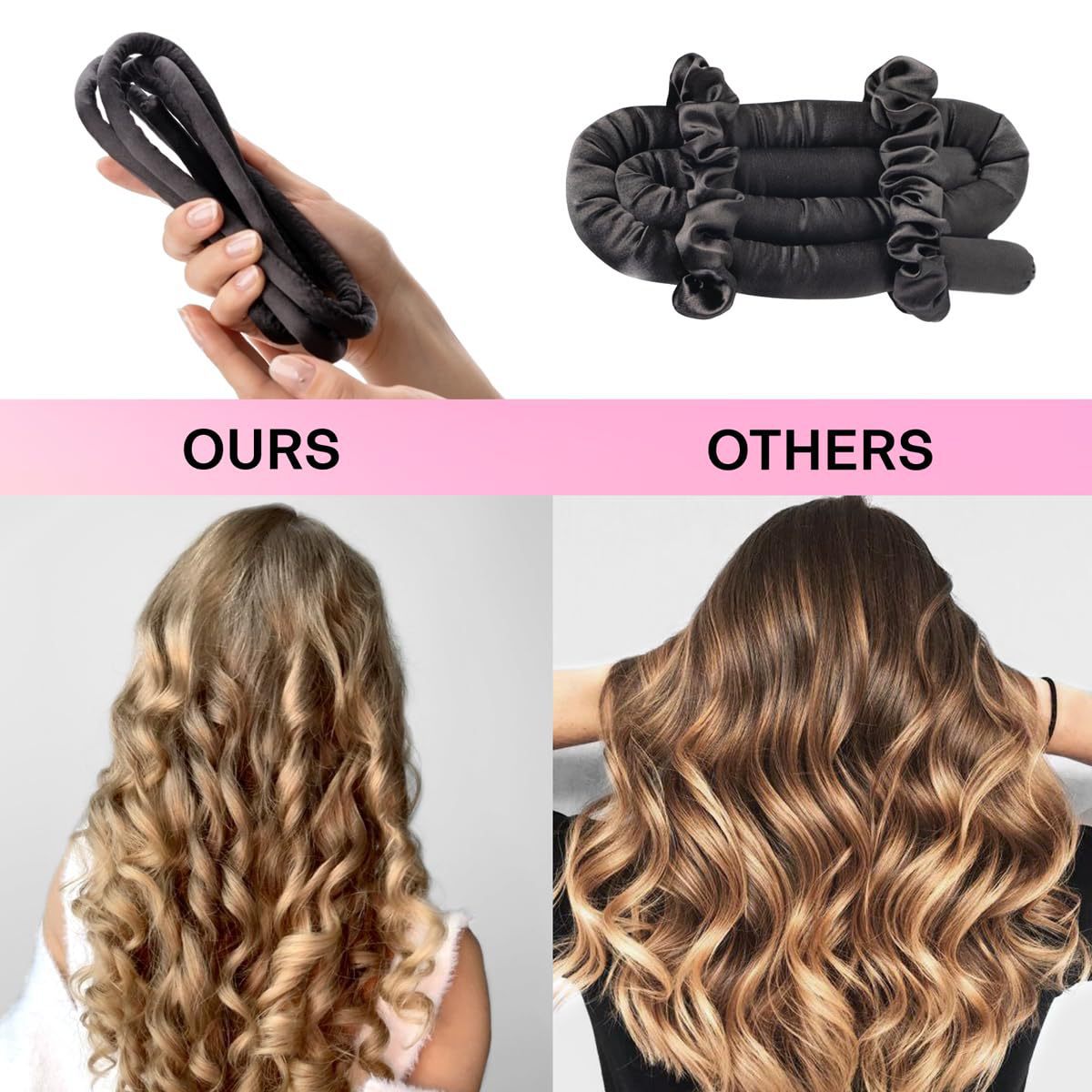 Tiktok Long-Lasting Heatless Curling Iron, Fine Wave Curler, Magic Tool for Long Hair, Soft Set, No Heat Damage to Hair
