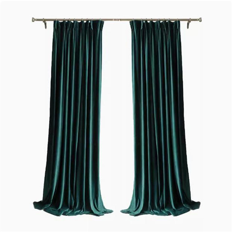 Light Luxury Retro American Dark Green Olive Green Curtains Blackout Bedroom Living Room Velvet Velvet Cloth Nordic Style