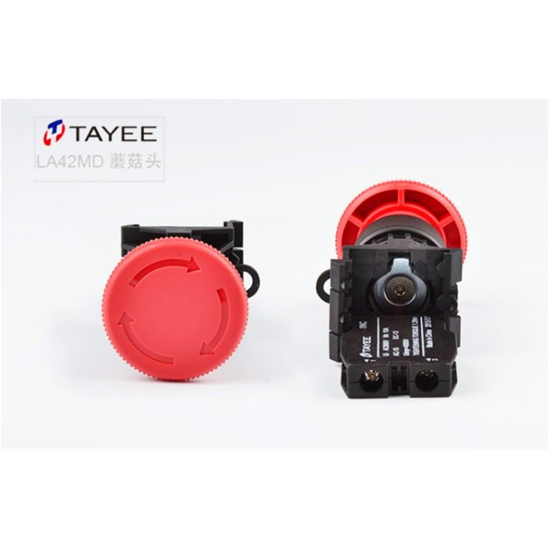 Tayee Shanghai Tianyi Button 22 Aperture Self-Locking Emergency Stop Button La42J-01/R Normally Closed Emergency Stop Button