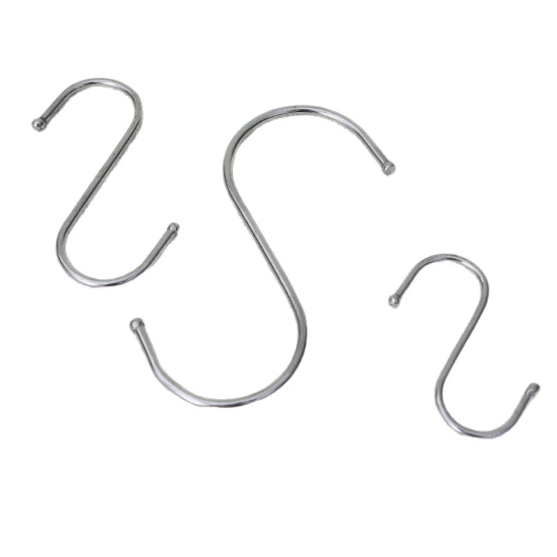 Factory Direct Sales Wholesale Supply Hook Hook Metal S-Shaped Hook Stainless Steel Load-Bearing Durable Multi-Functional S Hook