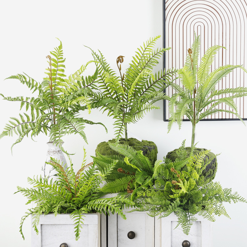 Искусственный папоротник, зеленое растение в горшке для домашнего декора, свадебные украшения
