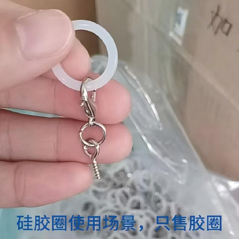 Lobster Clasp Keychain Silicone O-Ring Colorful Silicone Ring Can Be Customized According to Demand, Transparent and Large Quantity in Stock