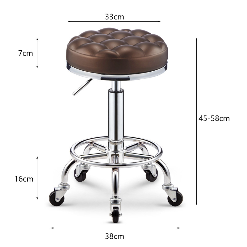 Beauty Stool Pulley Stool Bar Table Bar Chair Rotating Lifting Household Nail Art Round Stool Special for Barber Shop