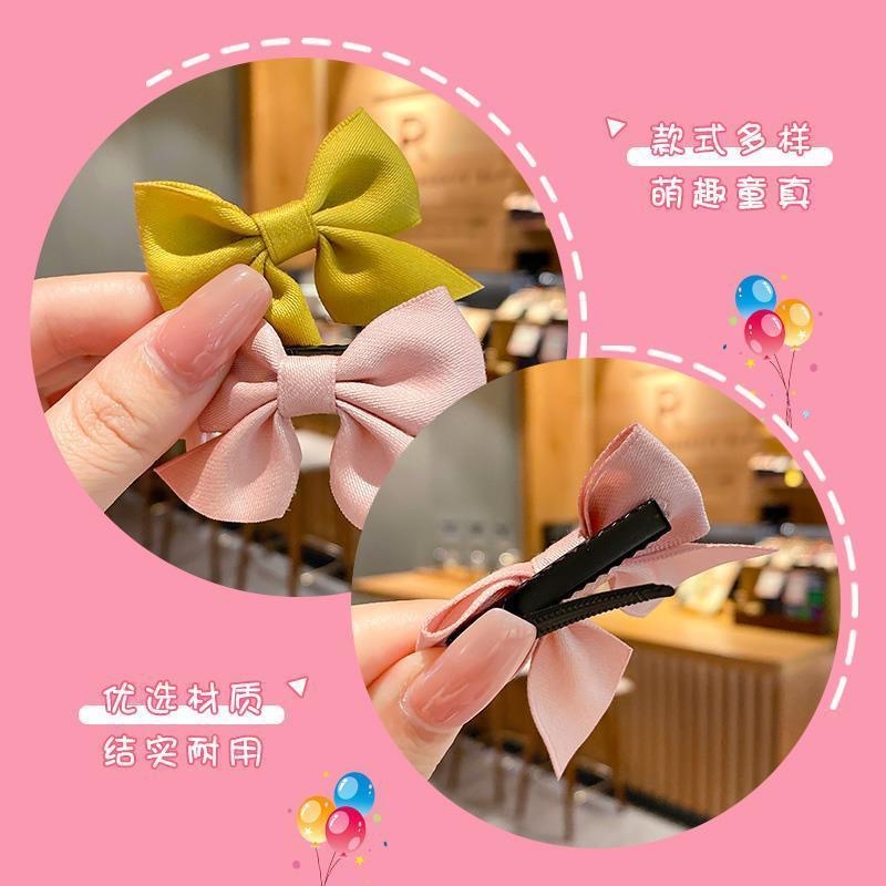 Children's Red Bow Hairpin 2023 Internet Popular New Cute Faux Exquisite Women's Summer Headwear Side Princess