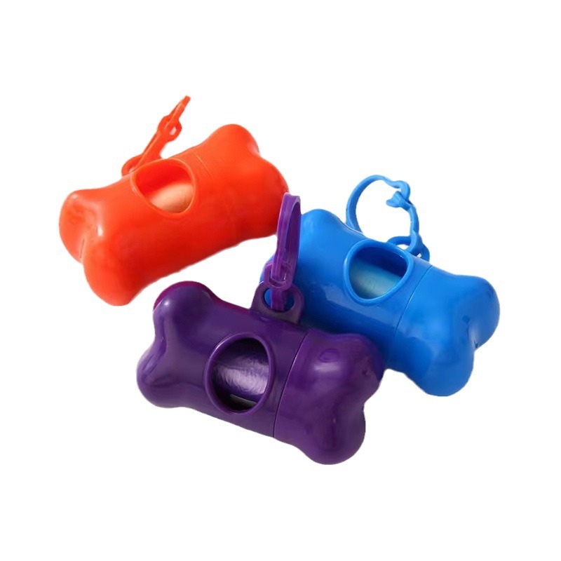 Pet Garbage Bag Portable Bone Dispenser Pet Bone Shaped Garbage Box Dog Garbage Bag Cleaning Supplies