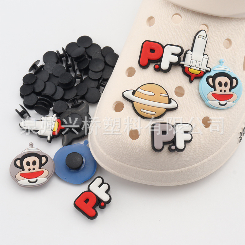 8*12cm shoe buckle hole shoes bottom buckle diy accessories garden shoes accessories buckle transparent I-mouth pea buckle