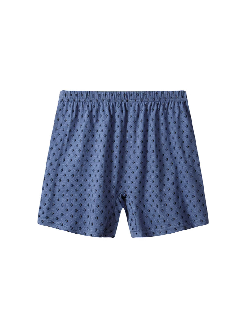 Middle-aged and old cotton underwear men's plus size shorts high waist dad printed boxer underpants wholesale summer wholesale