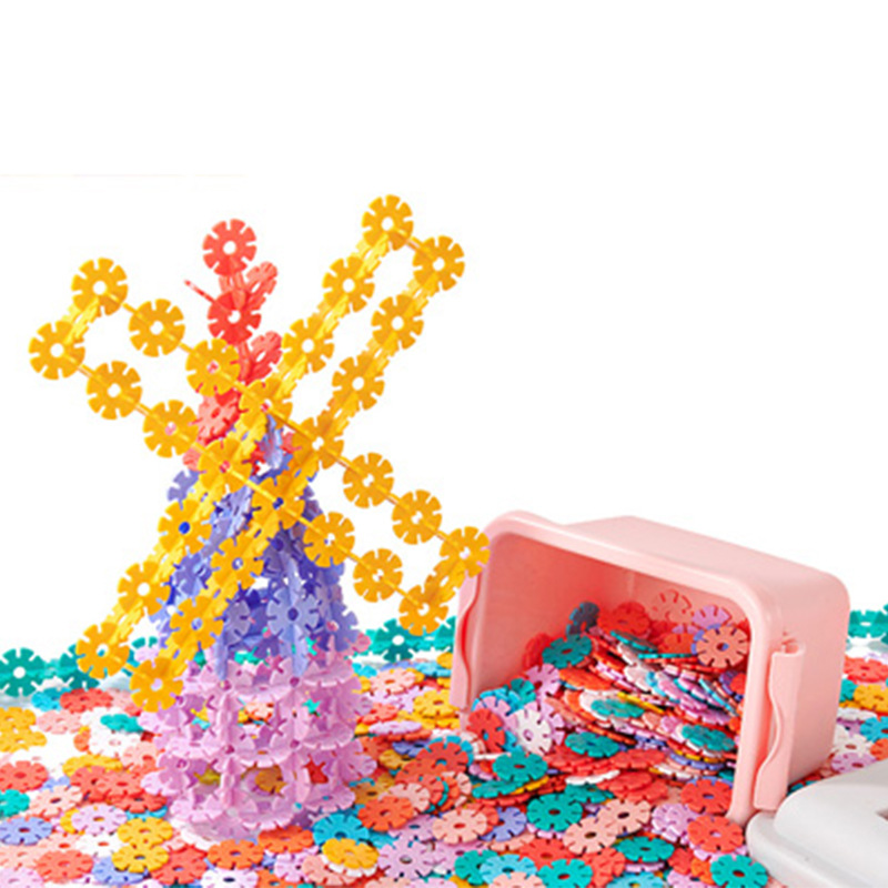Children's thickened snowflake toy building blocks assembling plastic educational kindergarten boys and girls baby