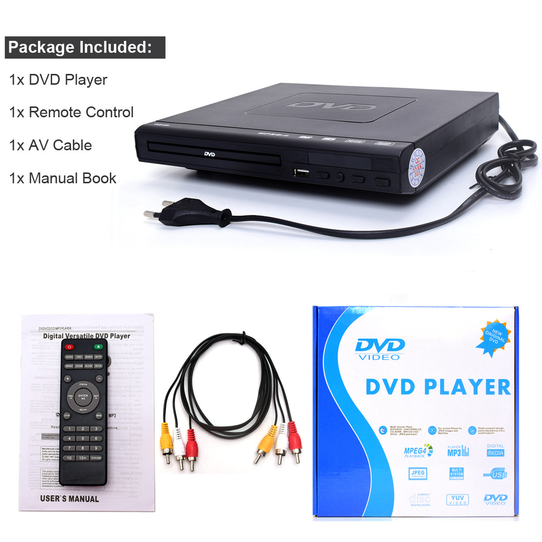 Factory direct home DVD mini DVD player EVD player children's VCD player HD mini CD player