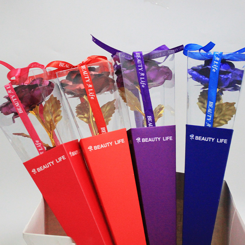 24K Gold Foil Flower, Golden Rose, Torch Single Flower Bouquet, 520 Qixi Festival Teacher's Day Gift