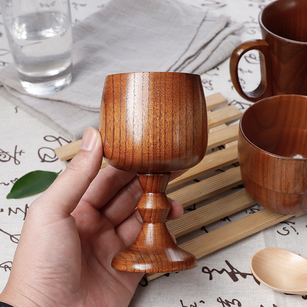 Деревянная чаша из дикой жёлтой финиковой пальмы, креативная, антискользящая, с ручкой, оптовая продажа