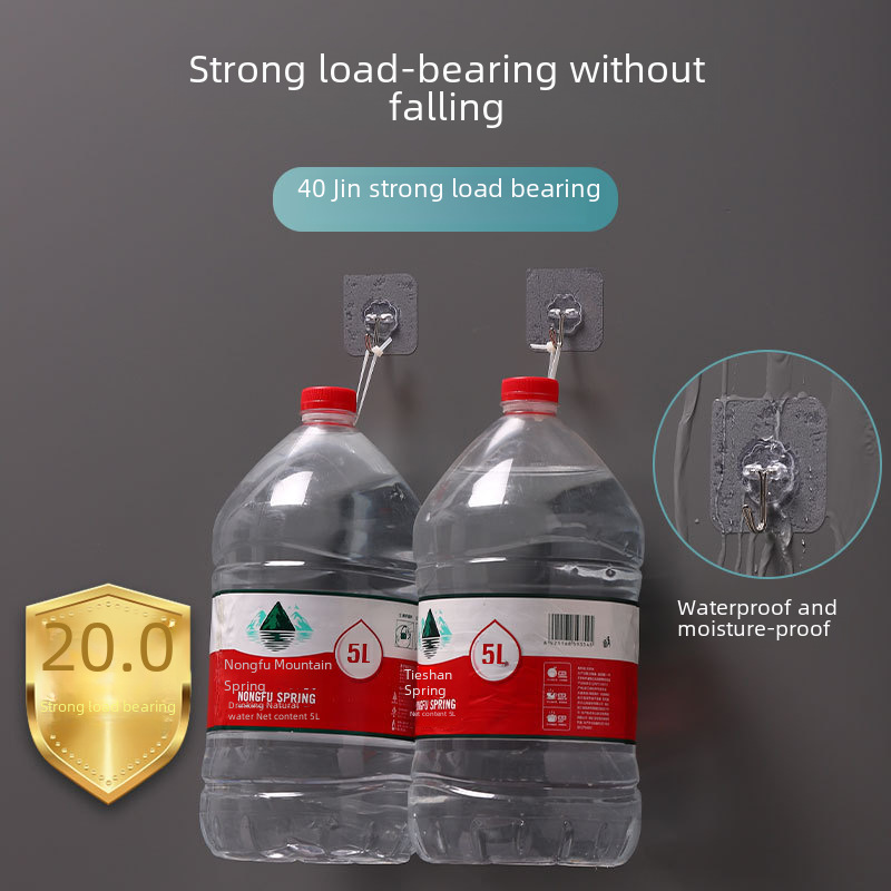 Transparent hook non-perforated sticky hook stall wholesale strong seamless hook plastic Creative Bathroom Kitchen hook