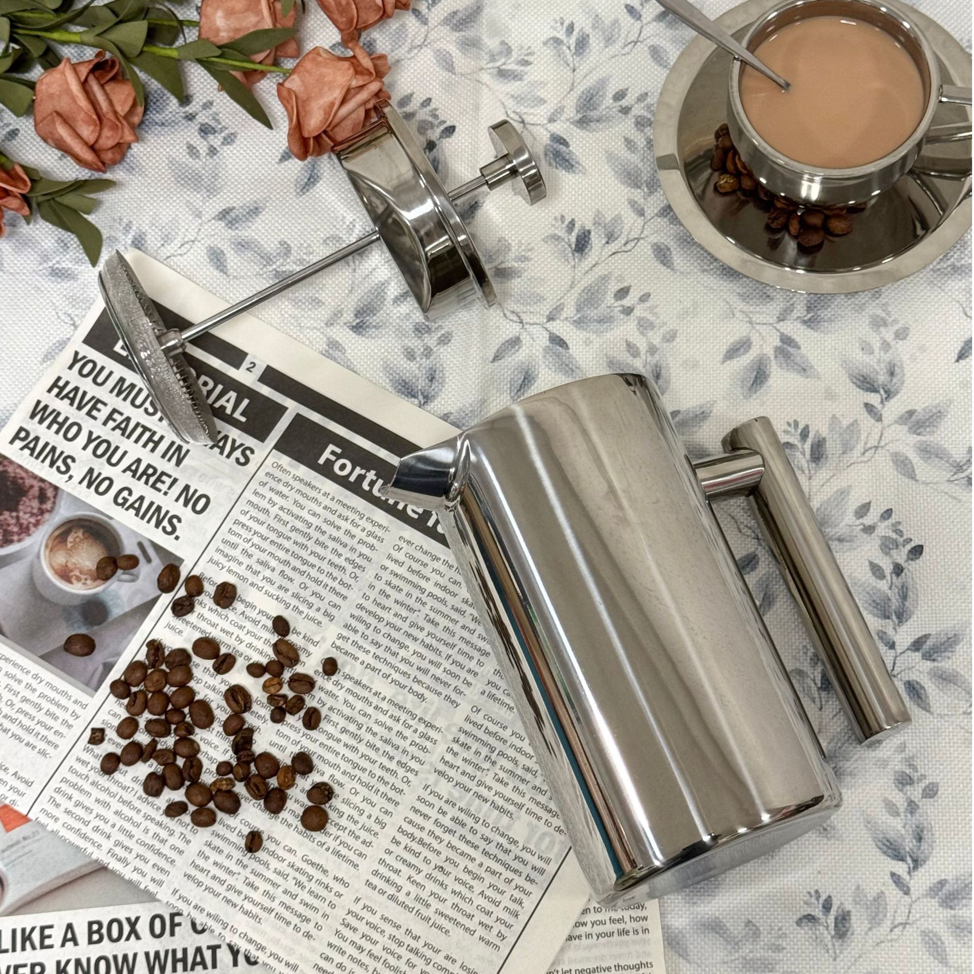 304 French Press French Hand Coffee Pot Restaurant Cafe Double Layer Stainless Steel Multifunctional Hand Pot