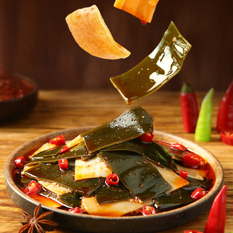 Good products shop kelp crisp bamboo shoots (spicy) 160g box gauge 30 packaging ready-to-eat spicy casual snacks