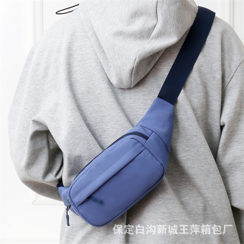 New Men's and Women's Chest Bag Waist Bag Korean Style Casual Simple Shoulder Crossbody Bag Large Capacity Oxford Cloth Bag Manufacturer Wholesale