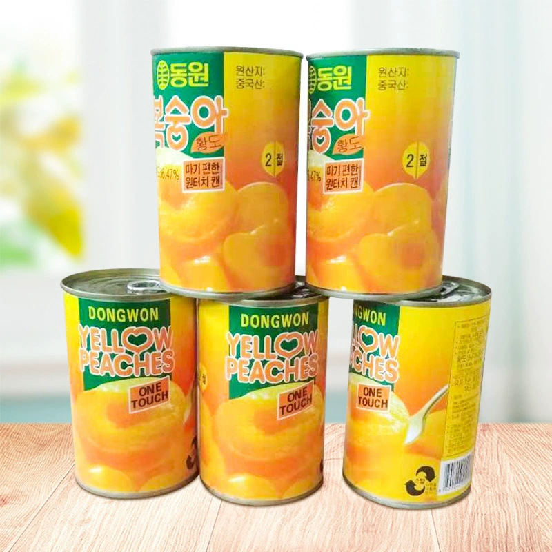 Korean Yellow Peach Canned 425g*12 Cans Genuine Ready-To-Eat Canned Fruit Fresh Sugar Water Canned Fruit Wholesale
