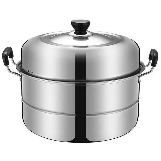 Stainless Steel Steamer Thickened Steaming Basket Multifunctional Large Household Steamer for Boiling and Stewing Large Capacity Induction Cooker Gas Special