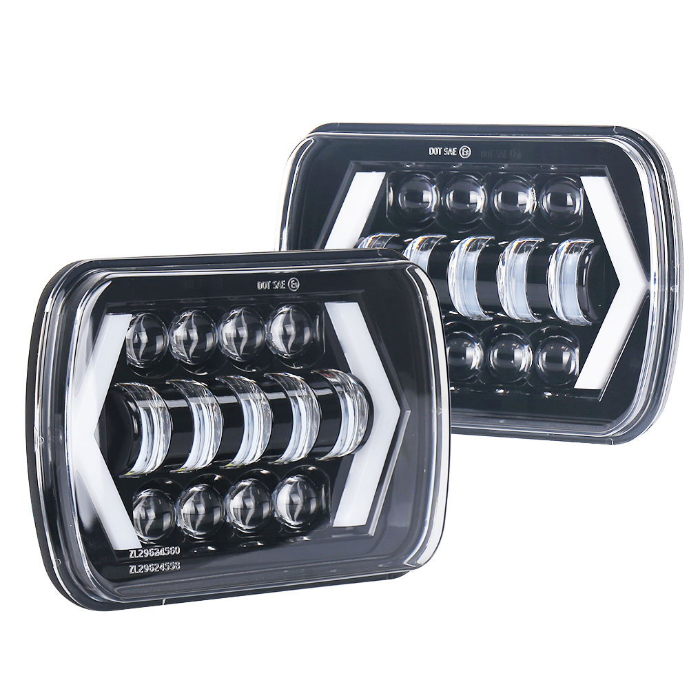 5X7 Square Wrangler Headlight 5x77inch Cherokee Headlight 55W Led Work Lights Truck