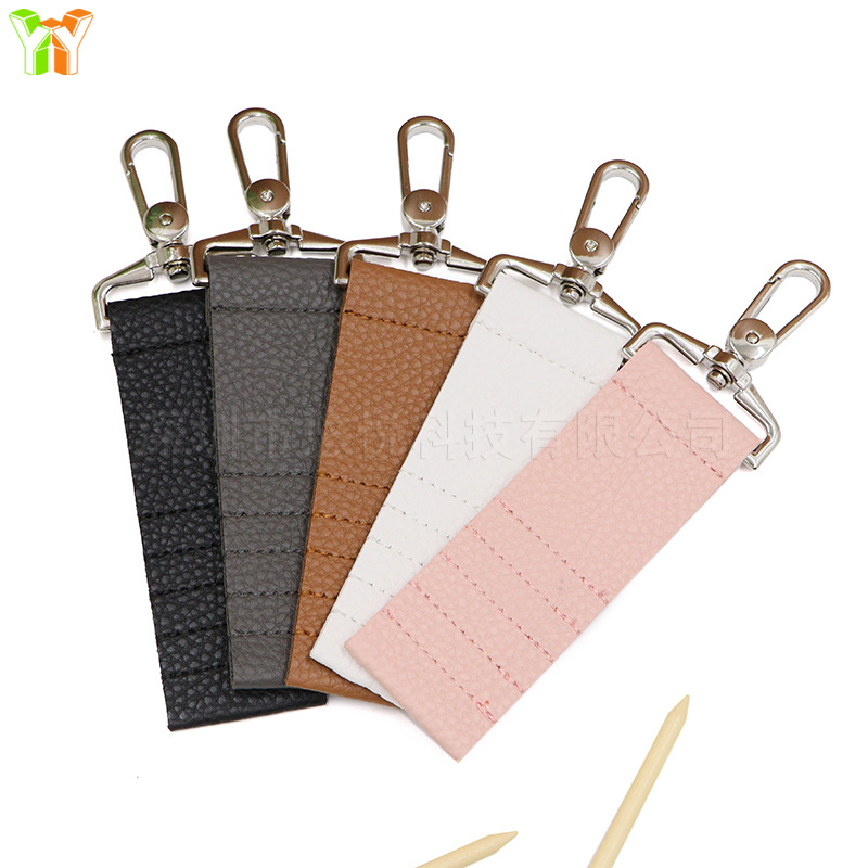 In stock golf ball nail storage leather case golf seat holder tag outdoor golf Sports Ball clip leather case