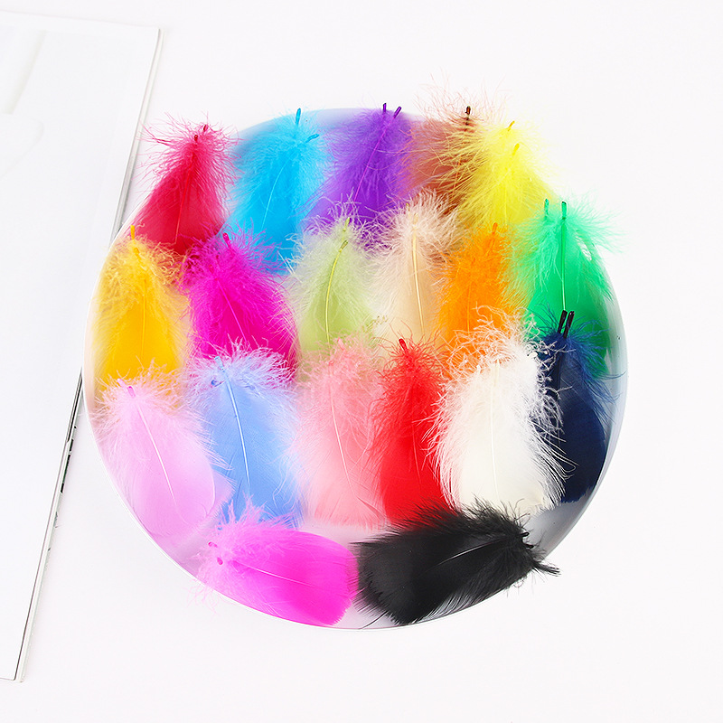 36 Color Factory wholesale small floating small feather high quality supply dyed Swan hair DIY color feather jewelry