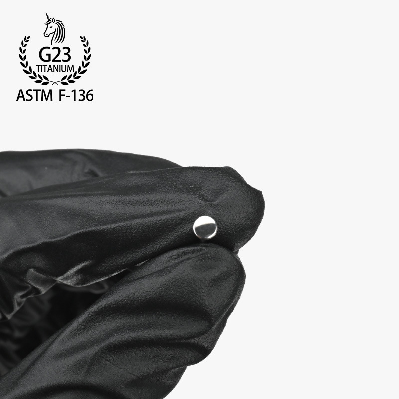 F136 Titanium Alloy Internal Thread Lip Nail Earring Base 0.9 Internal Teeth Fittings Flat Bottom Rod Puncture Jewelry Replacement Rod