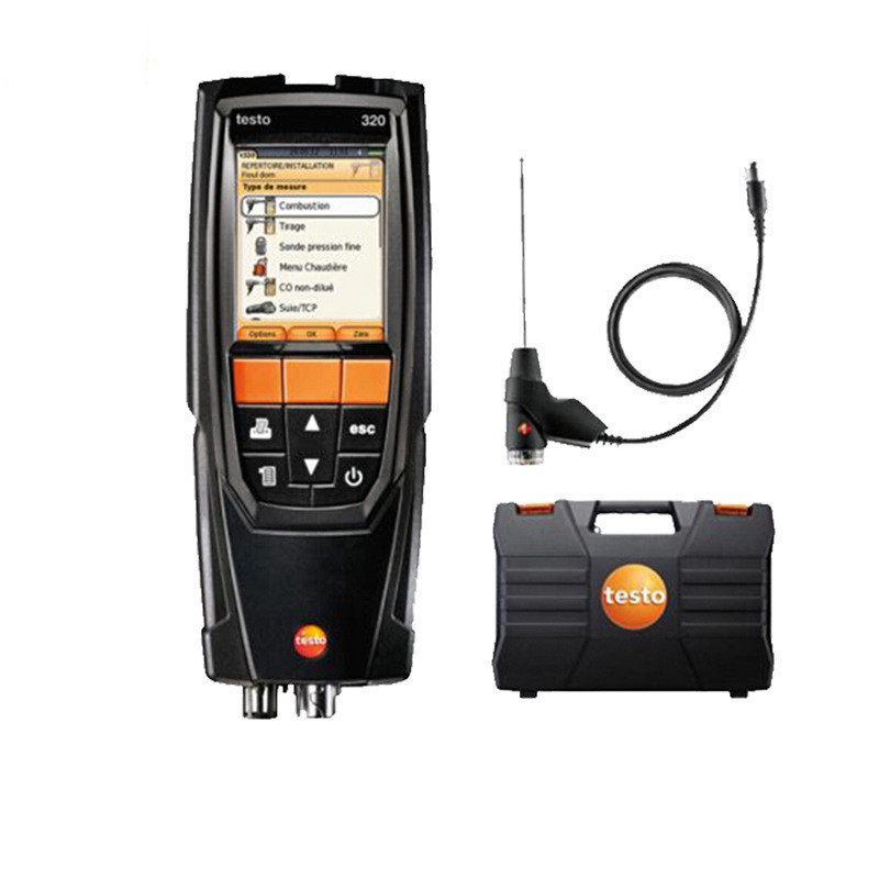 German Testo Testo320 Flue Gas Analyzer Gas Co/O2 Tester Boiler Combustion Efficiency Detector