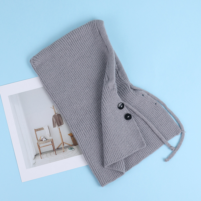 Женская зимняя шершавая вязаная шапка, шапка и шарф, одноцелевой балаклава для защиты лица и ушей, корейская шапка для тепла