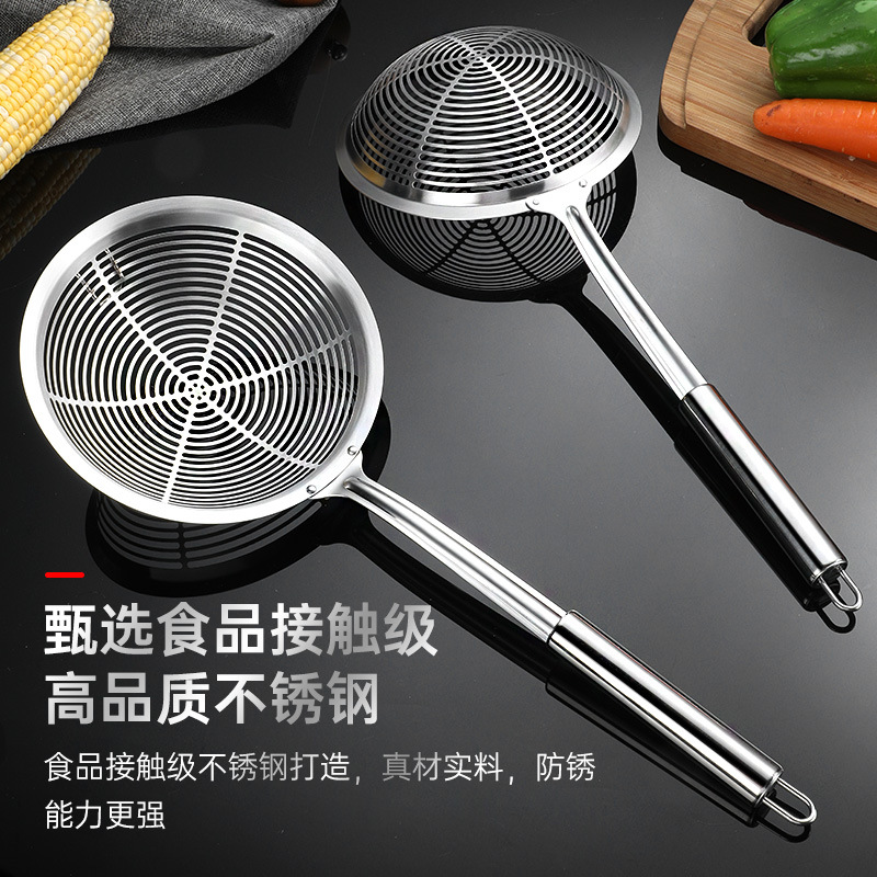Увеличенное сито из нержавеющей стали для пельменей, кухонный фильтр, коммерческая ложка для слива горячего блюда с крючком