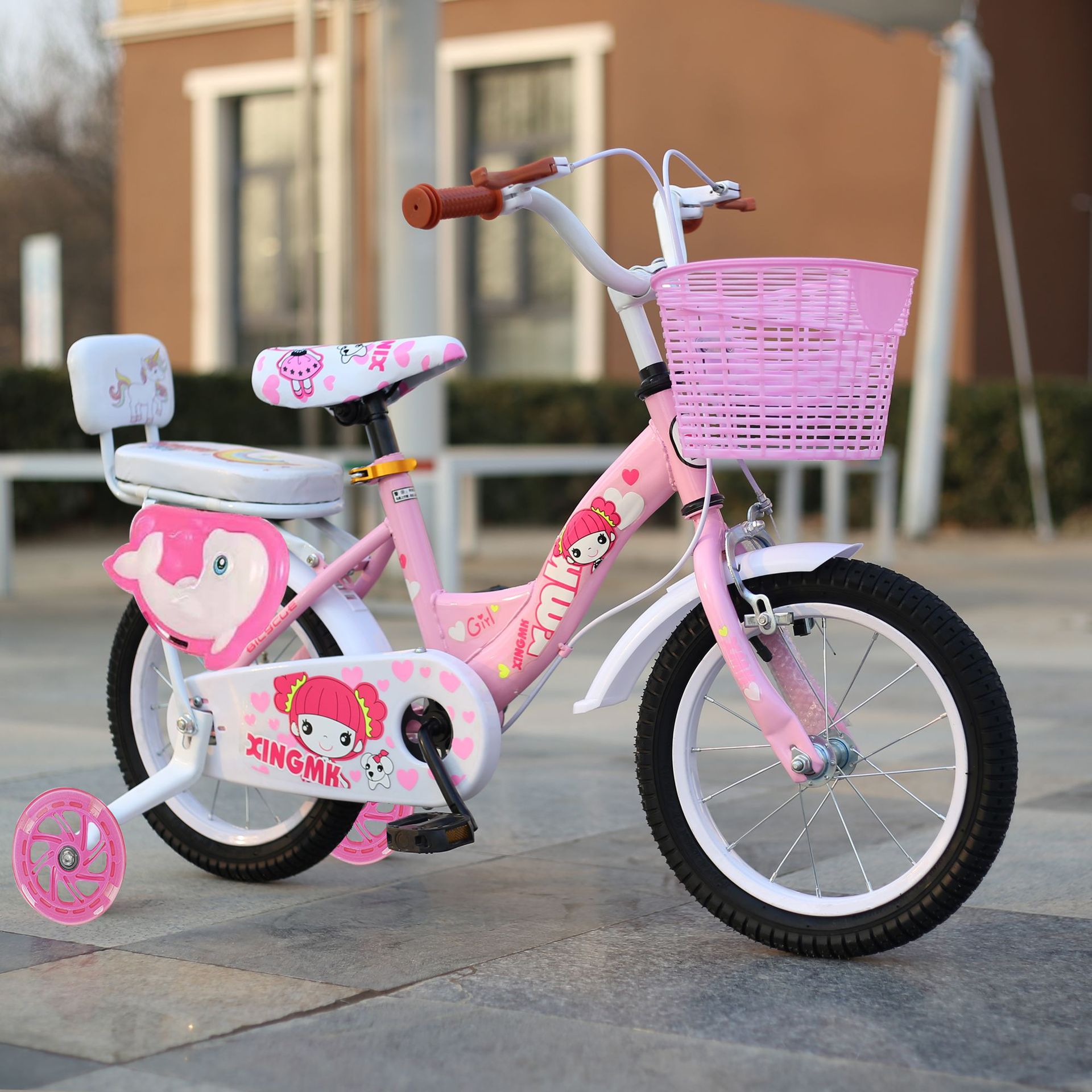 Children's Bicycle Princess Bicycle 12-14- 16-18inch Kidsren's Bicycle 3-5-7-9 Years Old Girl Bicycle Wholesale
