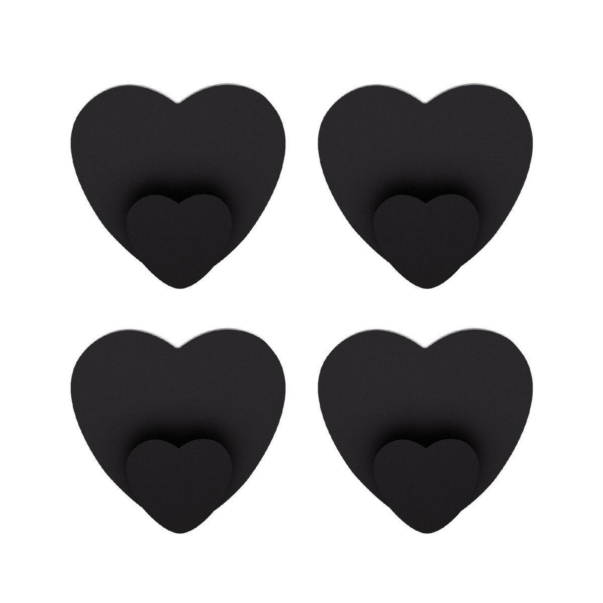 Factory Direct Sales Stainless Steel Heart Hanging Brushed Titanium Hook Punch-Free Strong Adhesive Bathroom Wall Sticker