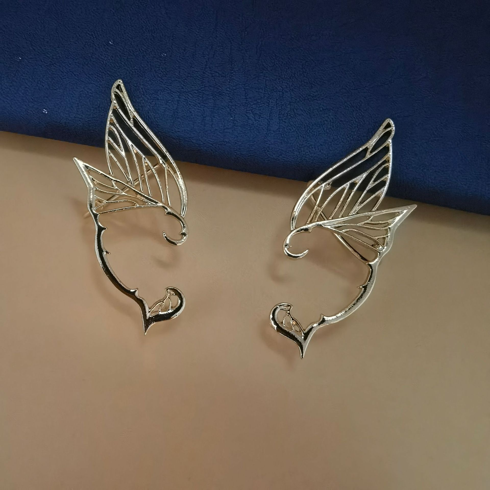 Cross-border European and American Style Butterfly Elf Earrings Personalized Trendy Design Metal Ear Hanging Sweet Cool Spice Girls New Vintage Earrings