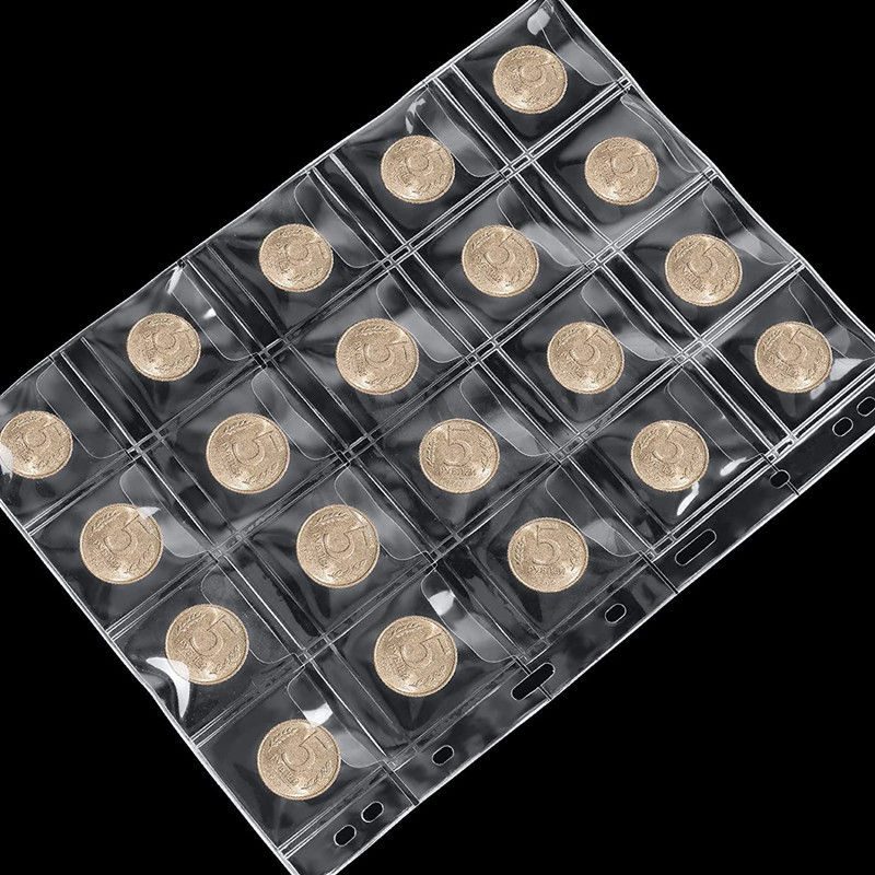 Eva Commemorative Coin Favorites Loose-leaf 20 30 42 Pocket Loose-leaf pvc Transparent Coin Collection Book Inner Page in stock