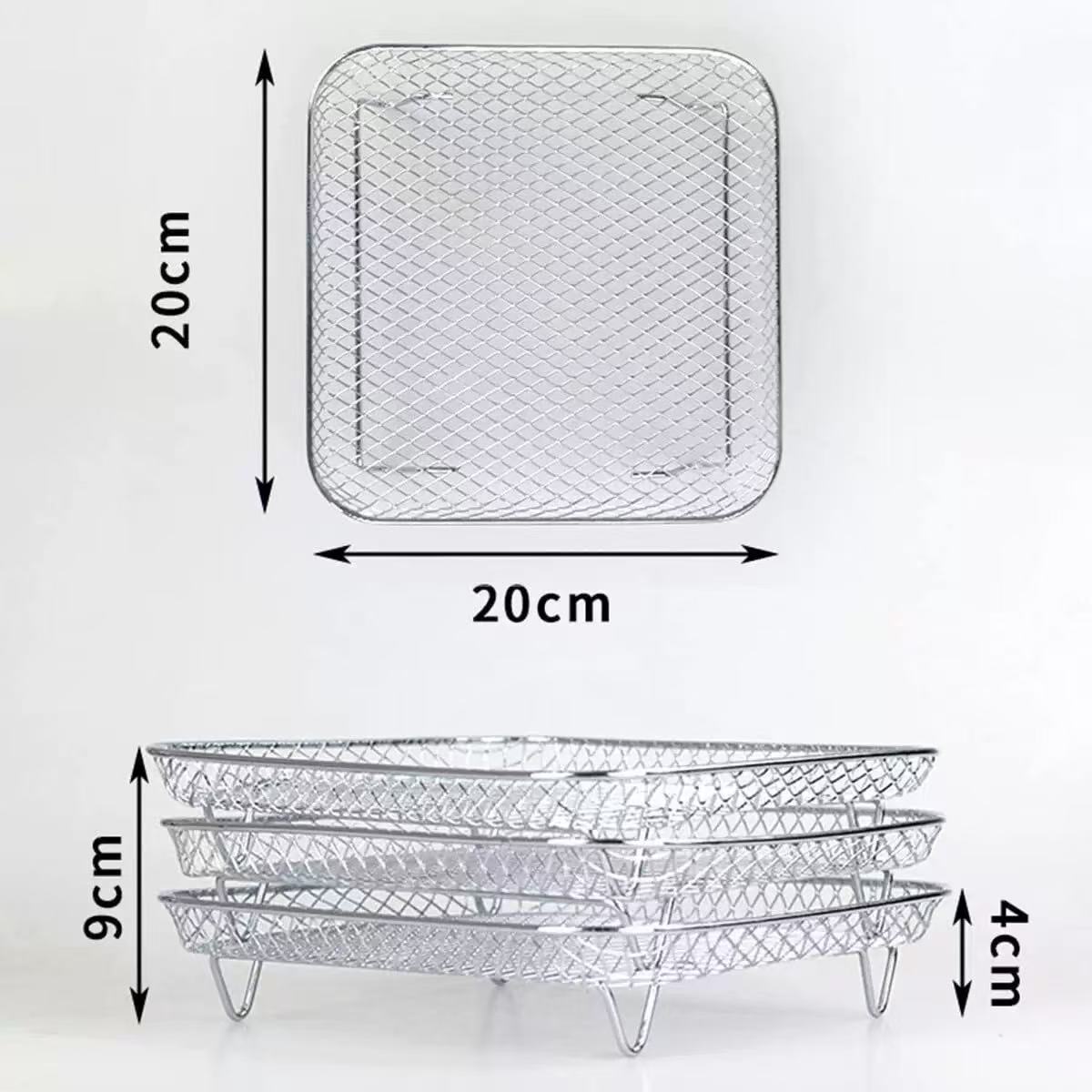 Air Fryer Multi-layer Grill Professional Accessories 304 Stainless Steel Double-layer Three-layer Stackable Dehydrating Rack Filter Rack