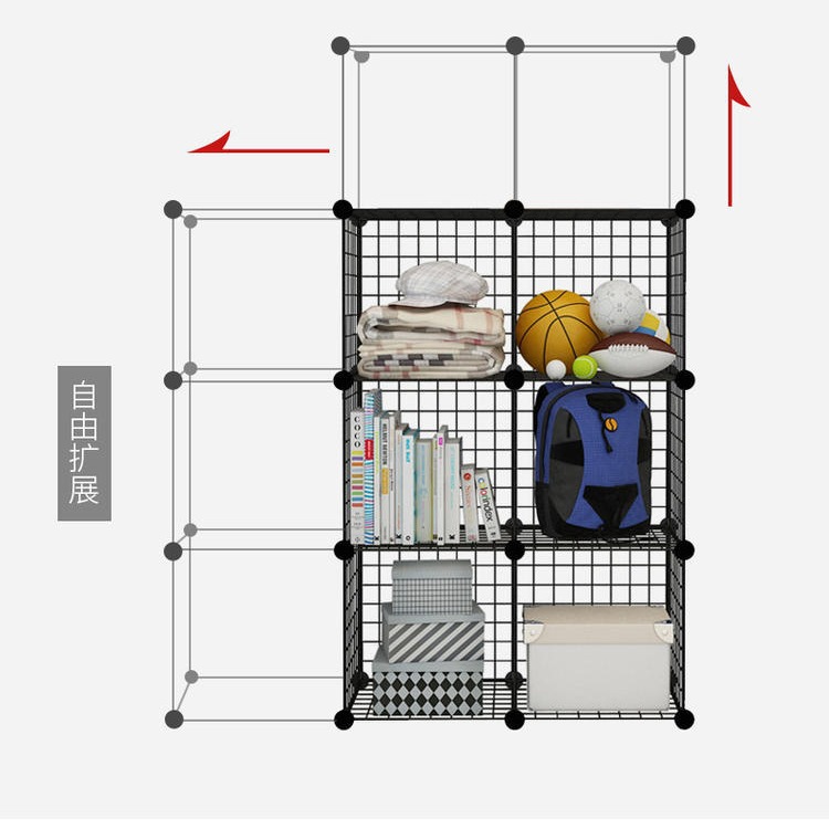 Snap simple wardrobe shoe cabinet connection buckle plastic full circle semicircle cross resin pet cage combination universal accessories