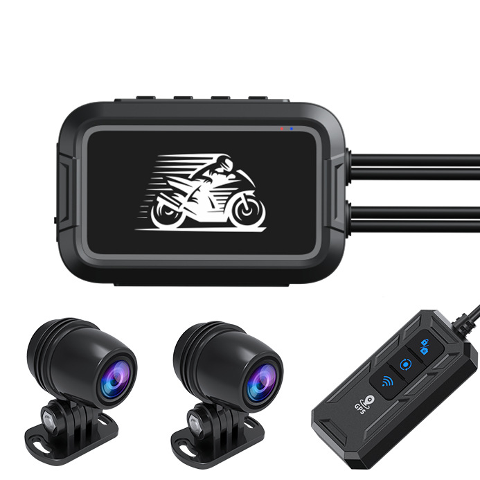 Dual lens motorcycle recorder HD 1080 waterproof WiFi mobile phone interconnected front and rear dual recording GPS camera