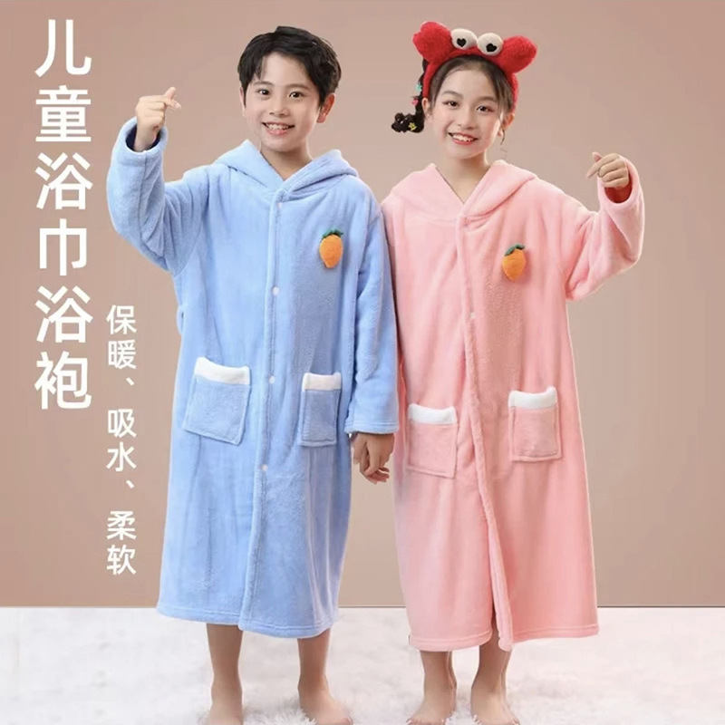 Детский плащ-банное полотенце, кролик, толстый, мягкий, милый, коралловый флис