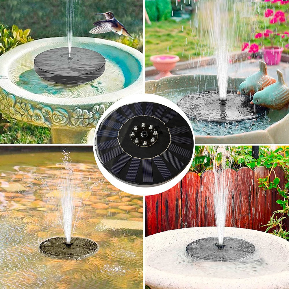 Solar Fountain outdoor pool water floating fountain power storage with light fountain bird bath fountain garden decoration