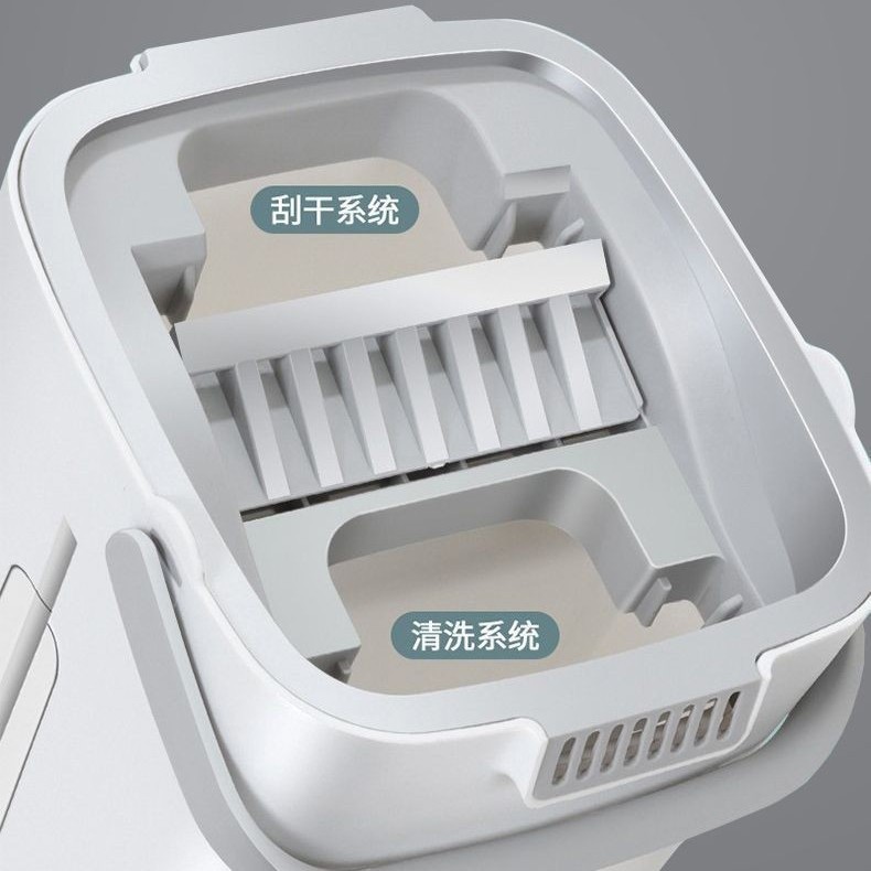 Hands-Free Lazy Scraper Large Thickened Household Rotating Mop with Dry and Wet Separation Mop Bucket for Easy Cleaning