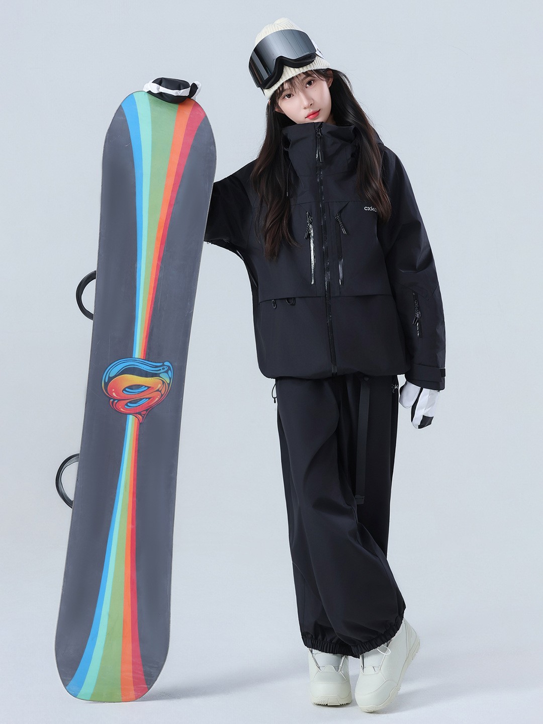 Ski Suit Set for Women and Men, Snowboard Waterproof Thickened Fully Taped Professional Snow Suit Top and Pants Set 3L