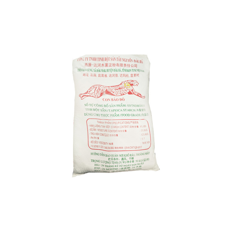 Guangdong Leopard Brand Tapioca Starch Flour 50kg Food Grade Thickening Pearl High Viscosity Chemical Glue