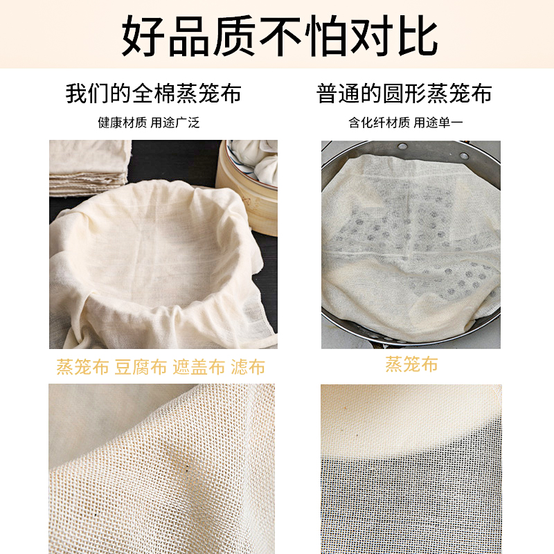 Pure Cotton Tofu Cloth, White Gauze Cloth, Edible Gauze, Soy Milk Filter Cloth, Steamer Cloth, Bean Bag Cloth, Fragrant Dried Bean Cloth