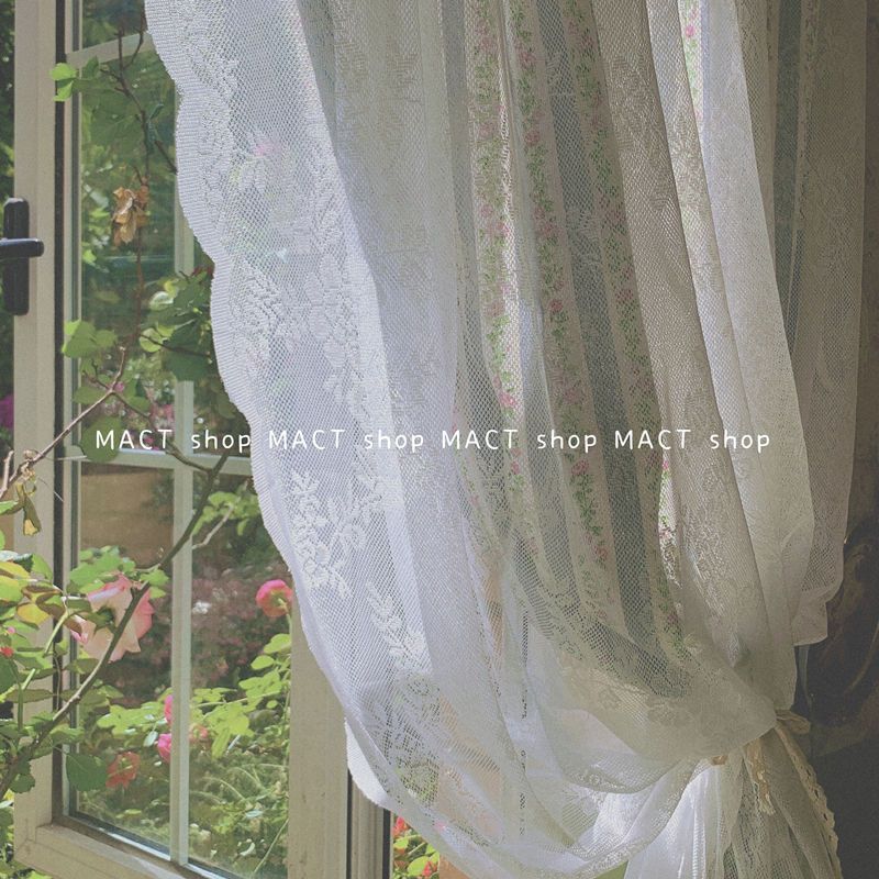 Handmade Curtains, Door Curtains, Lace Sheer Curtains, Double-Layered, Mori Girl Style, American Country Style, French Floral, Vintage, Cross-Border Trade