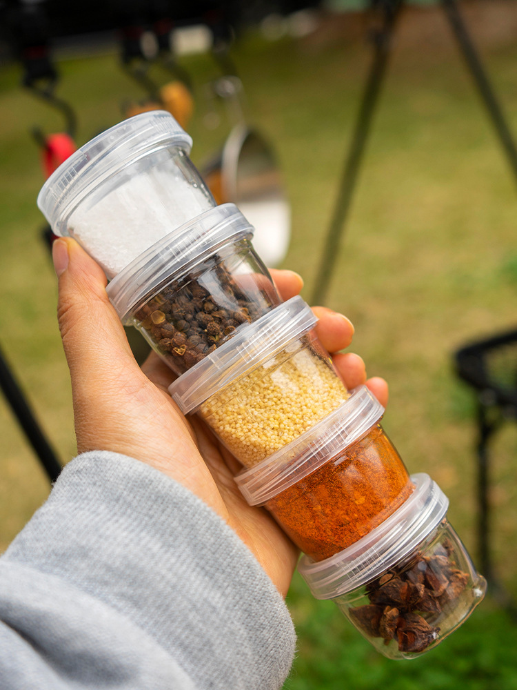 Nobana Outdoor Splicable Seasoning Bottle 5-Piece Set Travel Picnic Fishing Camping Style Camping Style Barbecue Seasoning Box