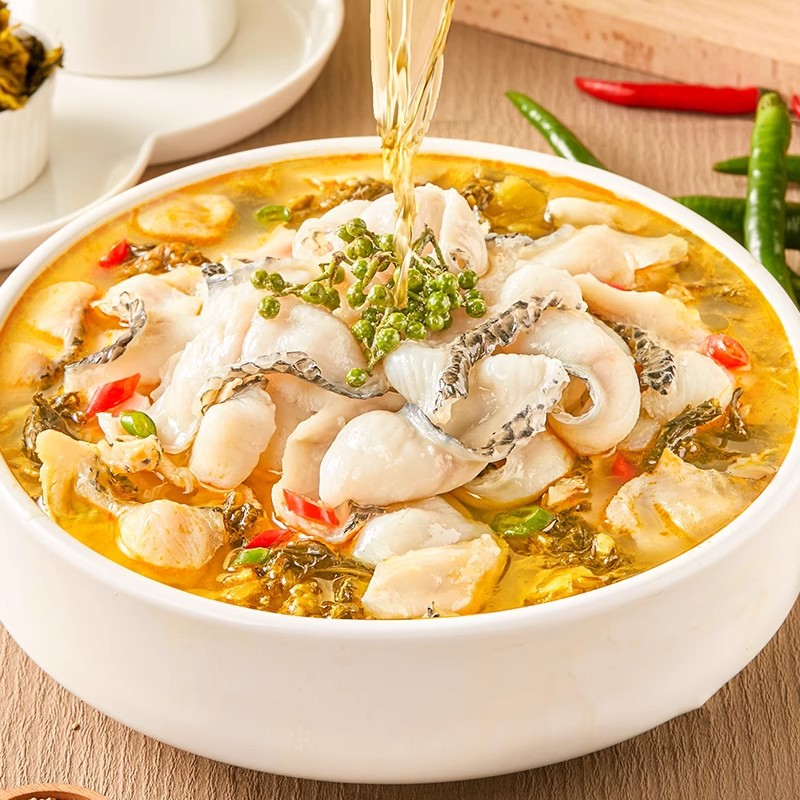 Tianhai Zangjin Soup Pickled Cabbage Fish 430g Black Fish Fillet Fish Meat Tender and Sour Rice Half-Finished Home-Cooked Dish