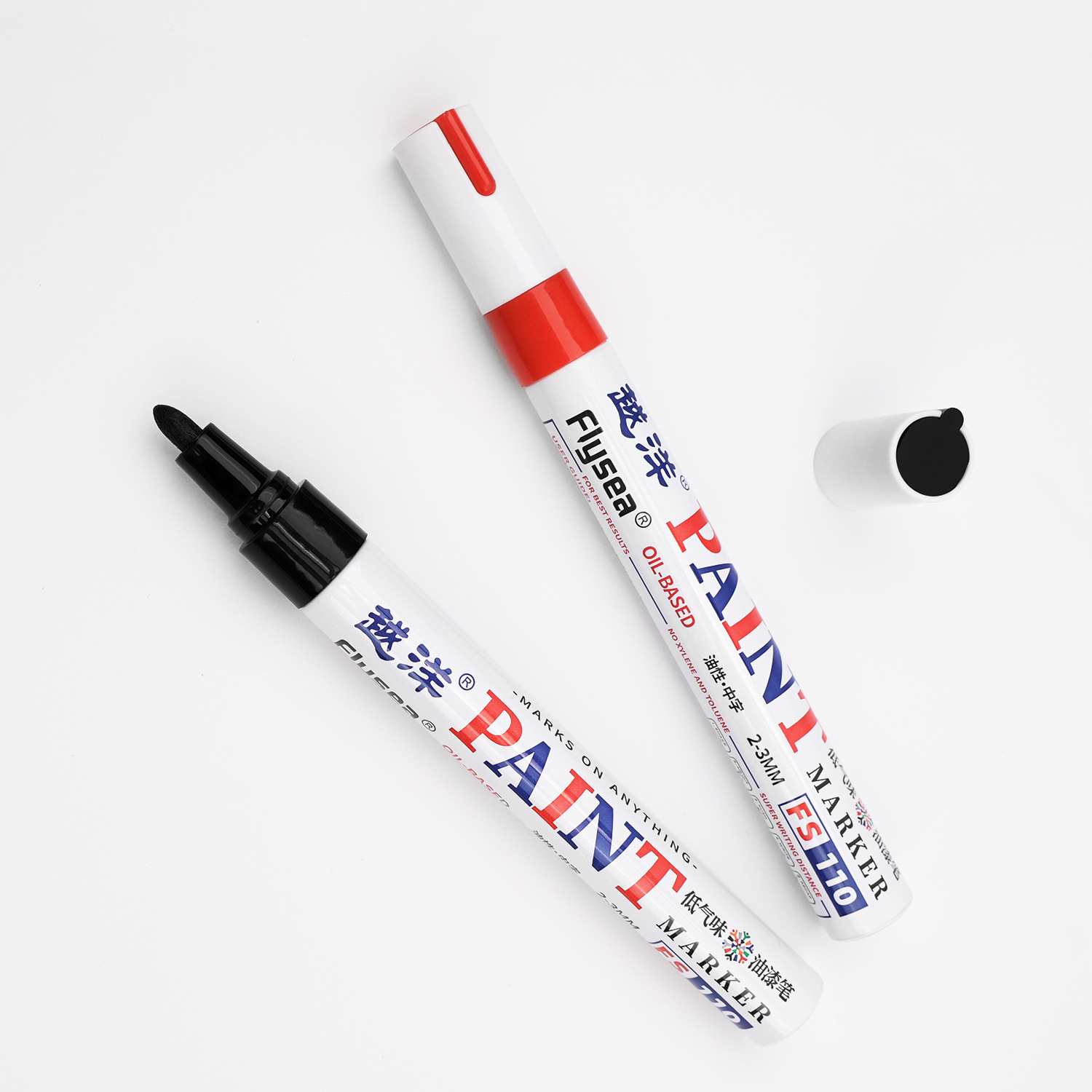 Cross-Border Marking Touch-Up Paint Low-Odor Pen Tire Furniture Tile Oil-Based 12-Color Set Marker Pen Paint Pen
