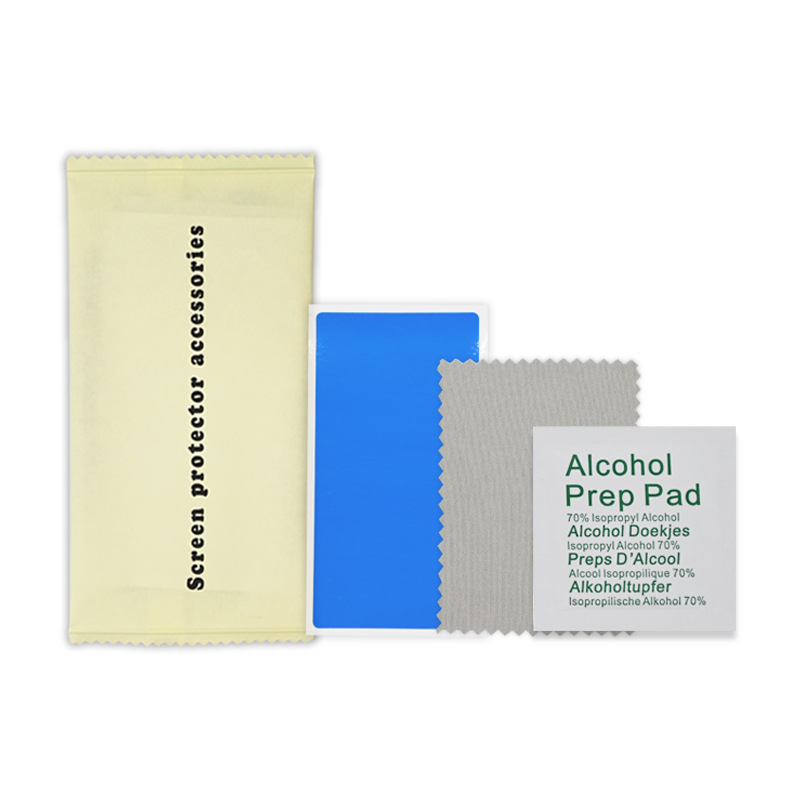 Spot Wholesale Neutral Mobile Phone Film Tool Kit Three-Side Sealing Alcohol Bag Screen Cleaning Wipe Cloth Dust Removal Sticker