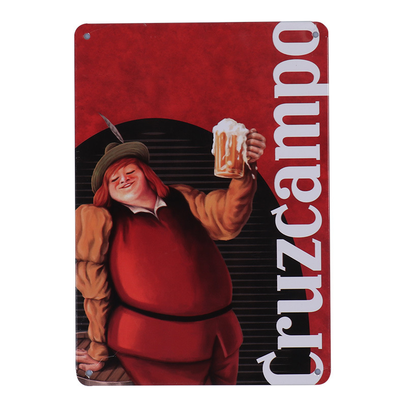 Manufacturer Customized American Retro Old Aluminum Iron Plate Painting License Plate Round Pastoral Wall Decoration Painting Blank Board Custom-Made