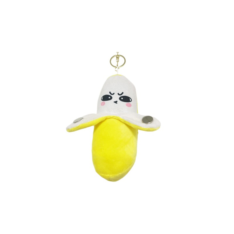 Banana Doll Sensory Beat Creative Fruit Novelty Parent-Child Music Interactive Toy Plush Doll Keychain