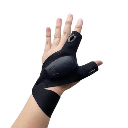 Led Flashlight Luminous Fishing Gloves Repair Lighting Finger Light Manufacturer Outdoor Charging Half-Finger Night Fishing Gloves